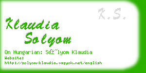 klaudia solyom business card